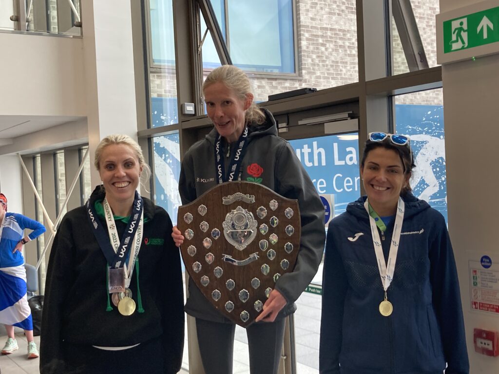 Podium 2023 100km Craigavon l-r Karla Borland, Sarah Webster, 