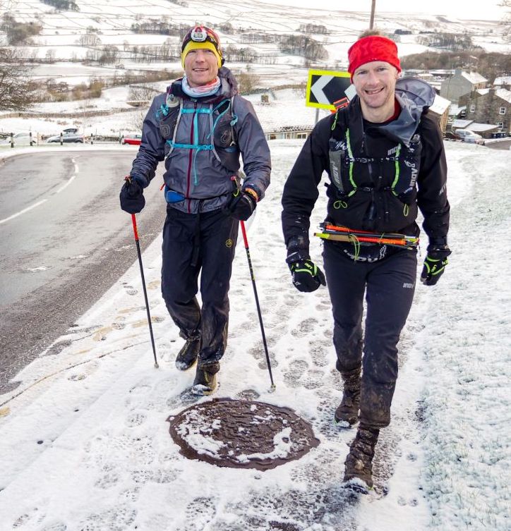 Kim Collison & Damian Hall. Spine race 2023 PIC Spine race