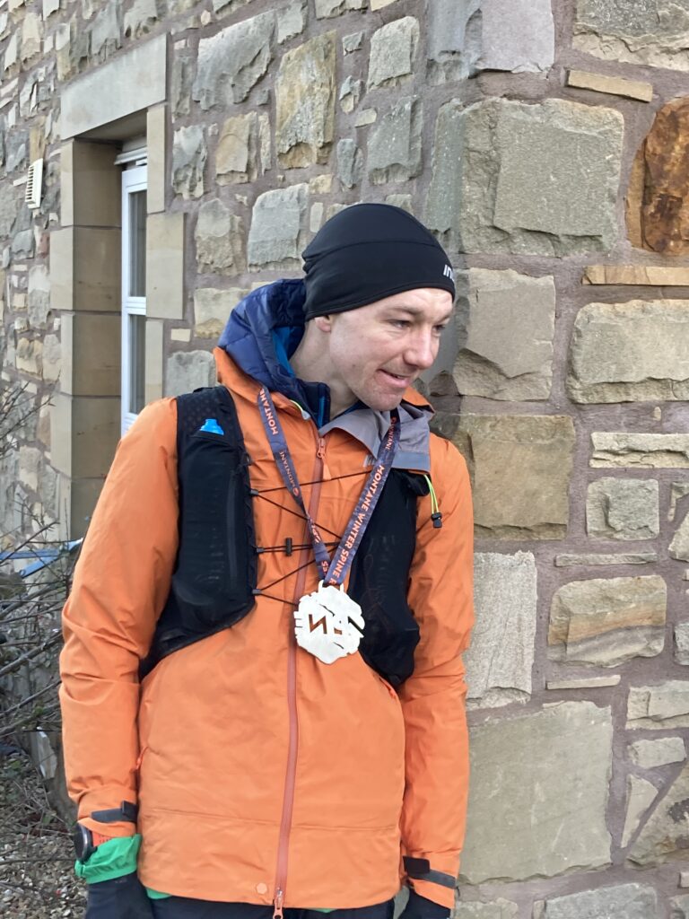 Jack Scott, immediately after finishing 2024 Montane Spine Race . Pic Adrian Stott