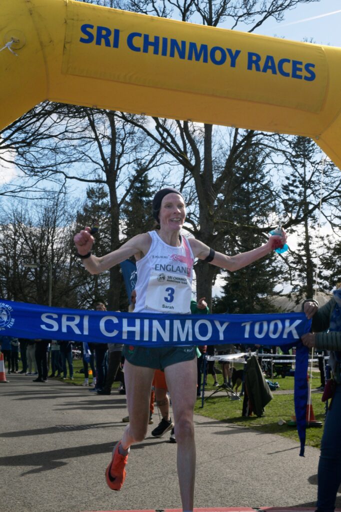 Sarah WEbster wins Sri Chinmoy 100km Pic Rob sara.