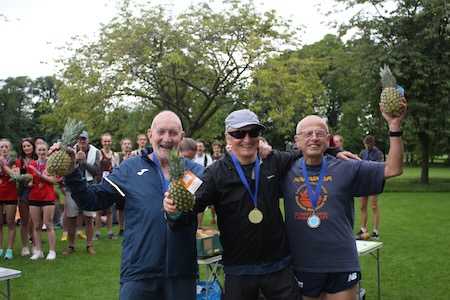 Lothian RC 1st O/70 team l-r Cliff Dicker, Alan Robertson , PhilJurczyk