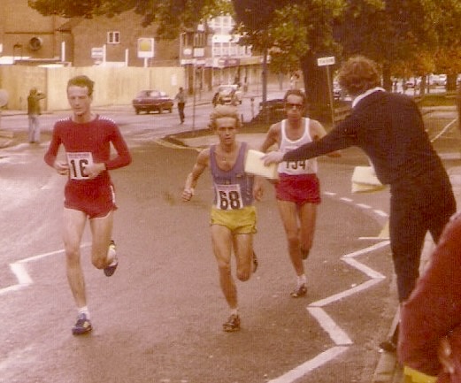 London-to-Brighton road race 1981-Pic-Mark-Pickard (L-16)Bruce-Fordyce (Centre-80) Runner 134-Unkown