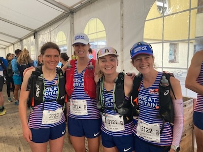 GB-NI-womLong-trail-team-Innsbruck-June-2023-Jasmin Paris-Fiona Pascall-Meryl Cooper-Julia Davis. Pic Adrian Stott