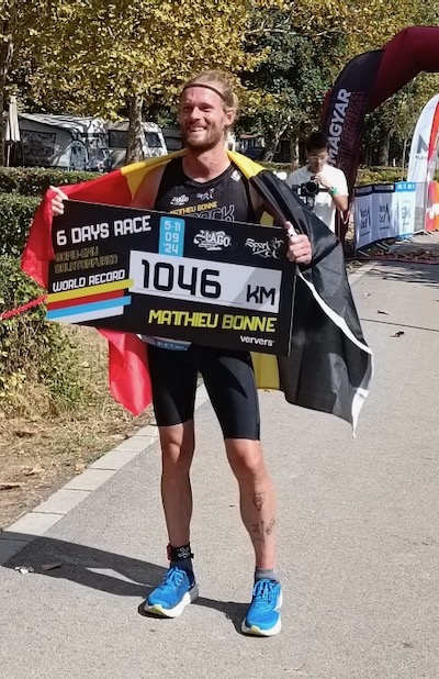 Matthieu Bonne after setting a new 6-day record in September 2024 Pic Peter Szabo