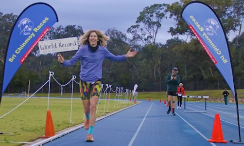 Camille Herron setting the world 48 Hour record at the Sri Chinmoy 48-hour race in Canberra ,Australia 24-26 March 2023