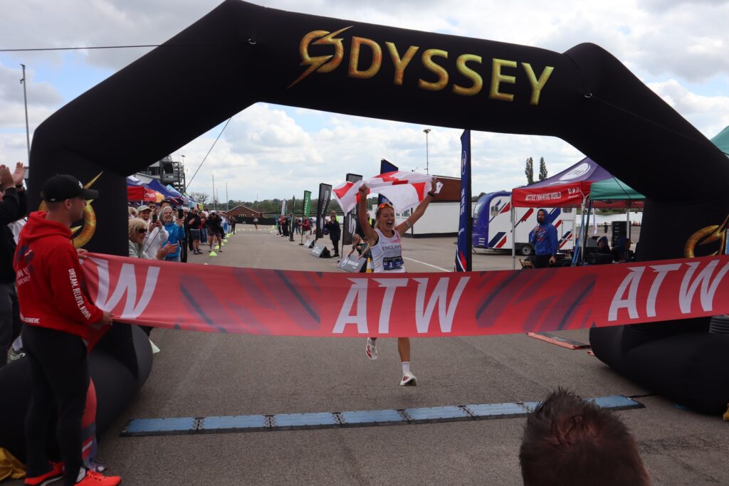 Kelsey Price 5 wins the 2025 UK 100km Championship ,Mallory Park May2025 pic John O'Reagan.