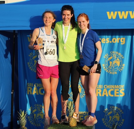 Wom podium 5KM 2025. l-r Nancy Scott, Morag Millar, LynnMcKenna