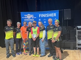 Fiona Rennie with her Carnegie Harriers Support crew WHW 2026